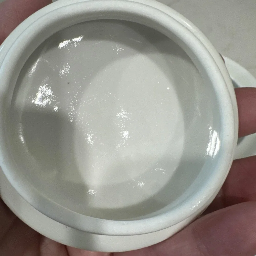 Gibson‎ Stoneware White Embossed Raised Fruit Design Sugar Bowl With Lid